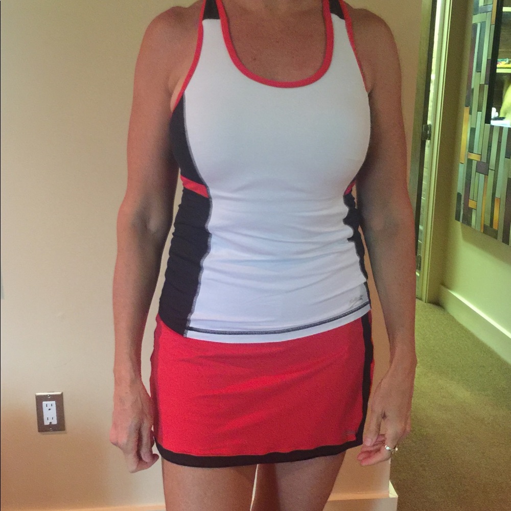 Luxurious matching tennis top and skort